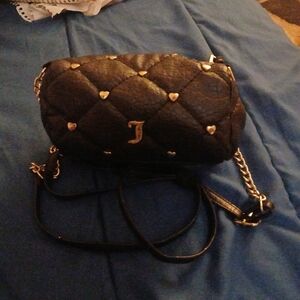 Juicy Couture Quilted Black Crossbody with Gold Accents